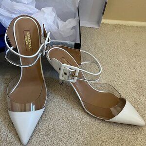 Aquazzura White Leather Heels - New